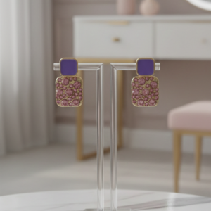 stunning purple earrings for women – stylish, lightweight & elegant