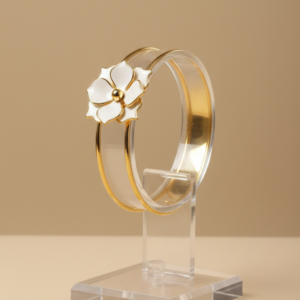 adjustable anti tarnish gold plated floral bangles for women & girls | elegant daily & festive wear